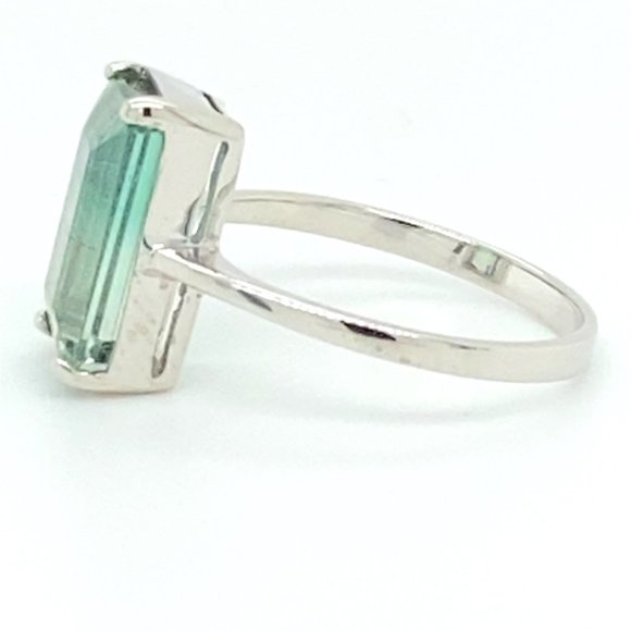 Bi Color Tourmaline 5.50ct Solid 14K White Gold Ring - Picture 3 of 7